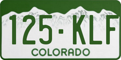 CO license plate 125KLF