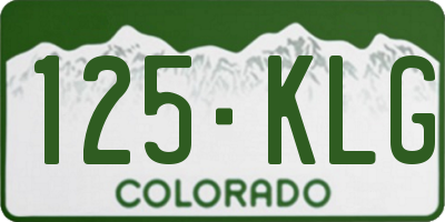 CO license plate 125KLG