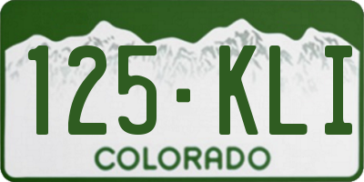CO license plate 125KLI