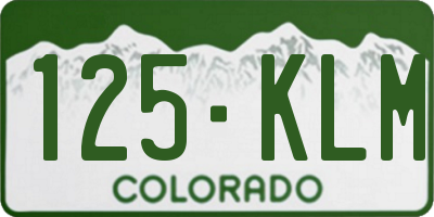 CO license plate 125KLM