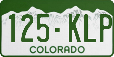 CO license plate 125KLP