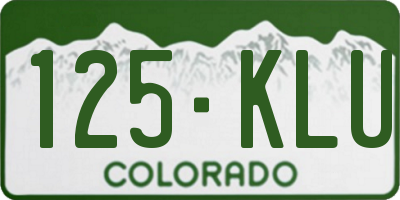 CO license plate 125KLU