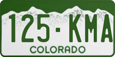 CO license plate 125KMA