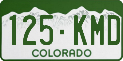 CO license plate 125KMD