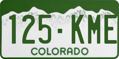 CO license plate 125KME