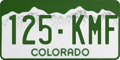 CO license plate 125KMF