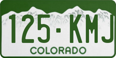 CO license plate 125KMJ