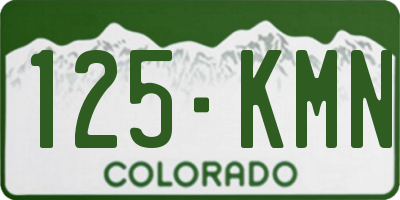 CO license plate 125KMN