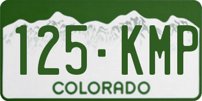 CO license plate 125KMP