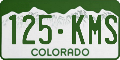 CO license plate 125KMS