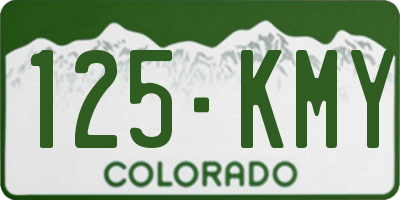 CO license plate 125KMY