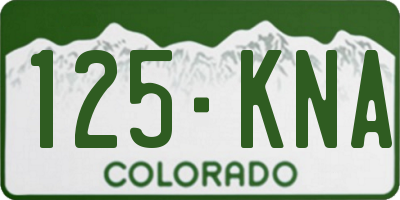 CO license plate 125KNA