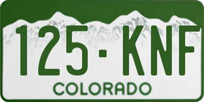 CO license plate 125KNF