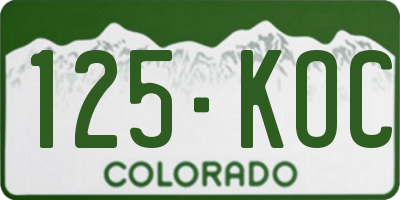 CO license plate 125KOC