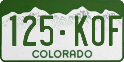CO license plate 125KOF