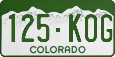 CO license plate 125KOG