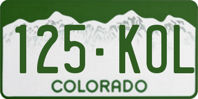 CO license plate 125KOL