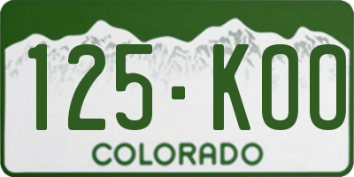 CO license plate 125KOO
