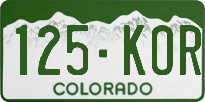 CO license plate 125KOR