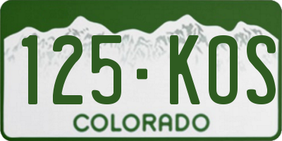 CO license plate 125KOS