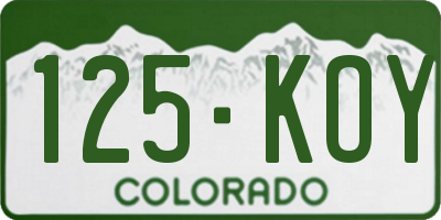 CO license plate 125KOY