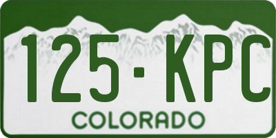 CO license plate 125KPC