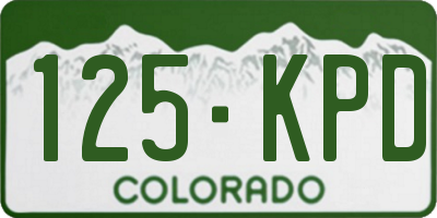 CO license plate 125KPD