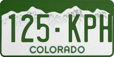CO license plate 125KPH