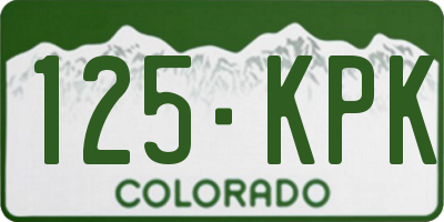 CO license plate 125KPK