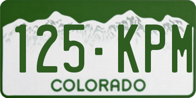 CO license plate 125KPM
