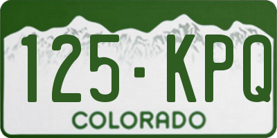 CO license plate 125KPQ