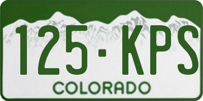 CO license plate 125KPS
