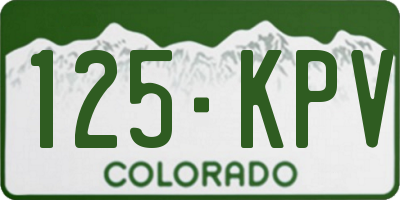 CO license plate 125KPV