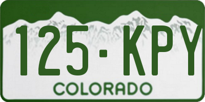 CO license plate 125KPY
