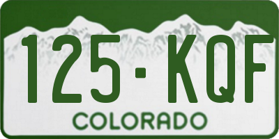 CO license plate 125KQF