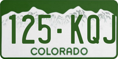 CO license plate 125KQJ