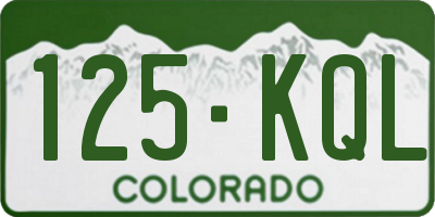 CO license plate 125KQL