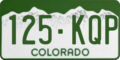 CO license plate 125KQP