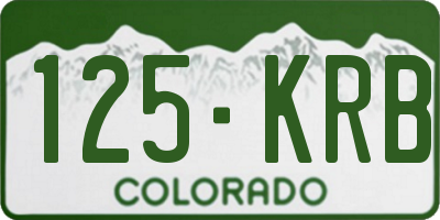 CO license plate 125KRB