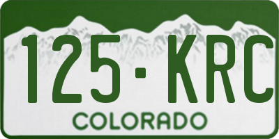 CO license plate 125KRC