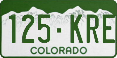 CO license plate 125KRE
