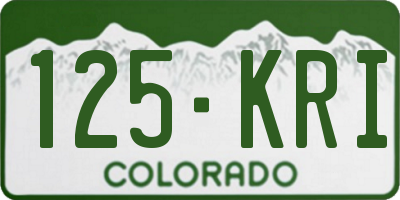 CO license plate 125KRI
