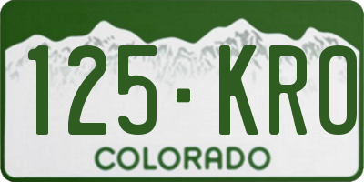 CO license plate 125KRO