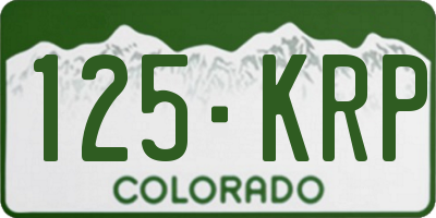 CO license plate 125KRP