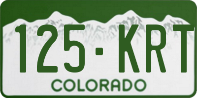 CO license plate 125KRT