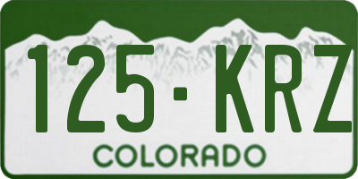 CO license plate 125KRZ
