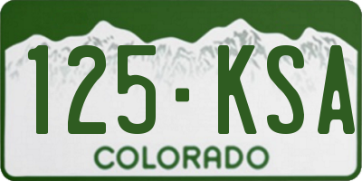 CO license plate 125KSA