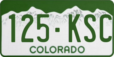 CO license plate 125KSC