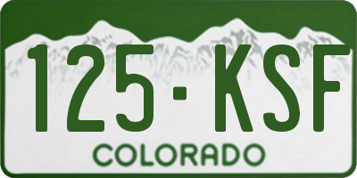 CO license plate 125KSF