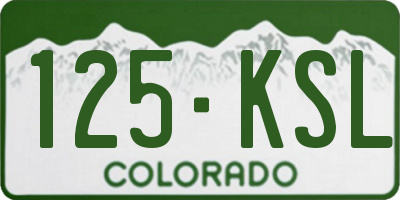 CO license plate 125KSL